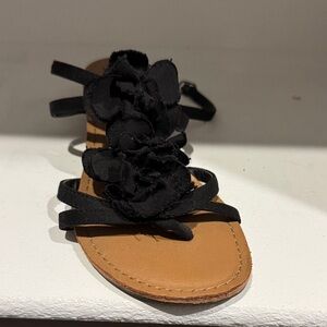Nine West Black Floral Sandals